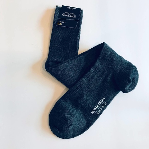 Nordstrom Mens Shop Merino Wool Over Calf Socks 8-10 Grey NWT - Picture 3 of 4
